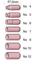 Керамическое сопло TIG L=47,0mm для горелок SR17/18/26